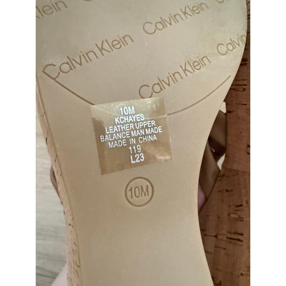 NWB! Calvin Klein Faux Leather Strappy Slide Sandals - Picture 6 of 8